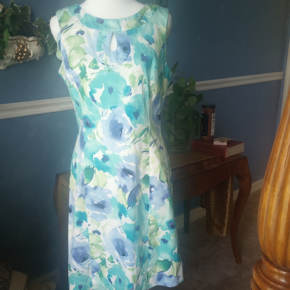 Chaps Floral Watercolor Sheath Dress